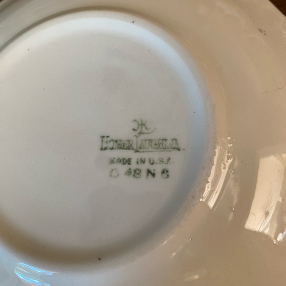 Beautiful Vintage 1940s Homer Laughlin Golden Rose pattern saucers. Set of 6 - Picture 8 of 8